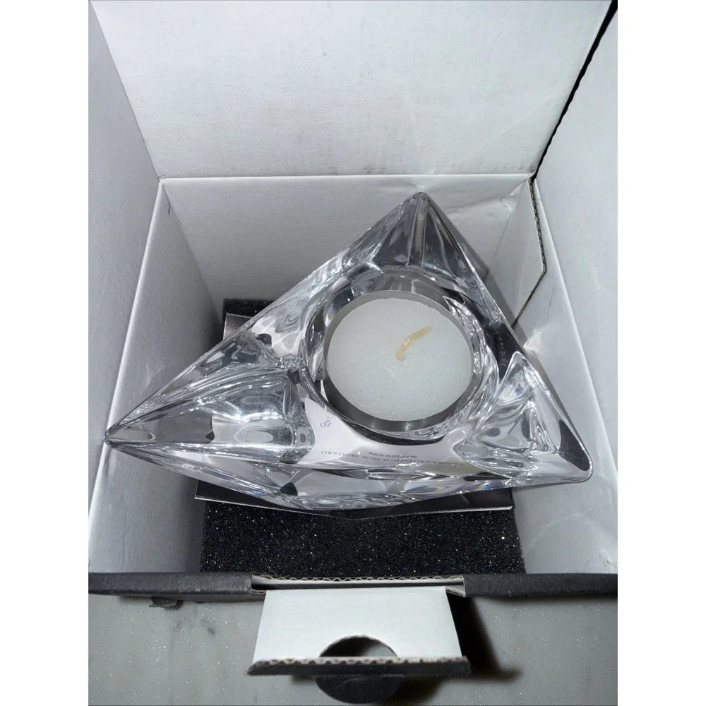 Orrefors Sweden Crystal Diamond Helen Krafts‎ Design Votive Candle Holder